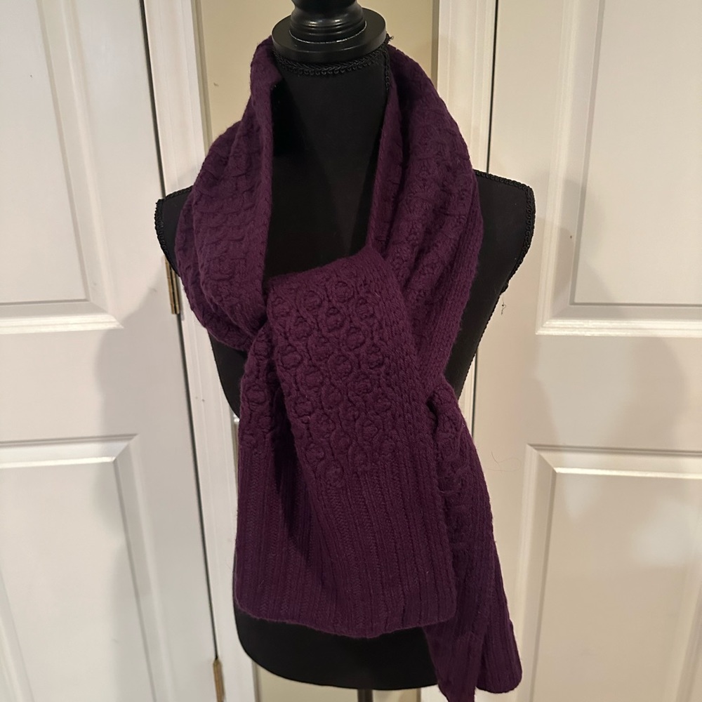 Kinross scarf burgundy vintage 100% cashmere in EUC